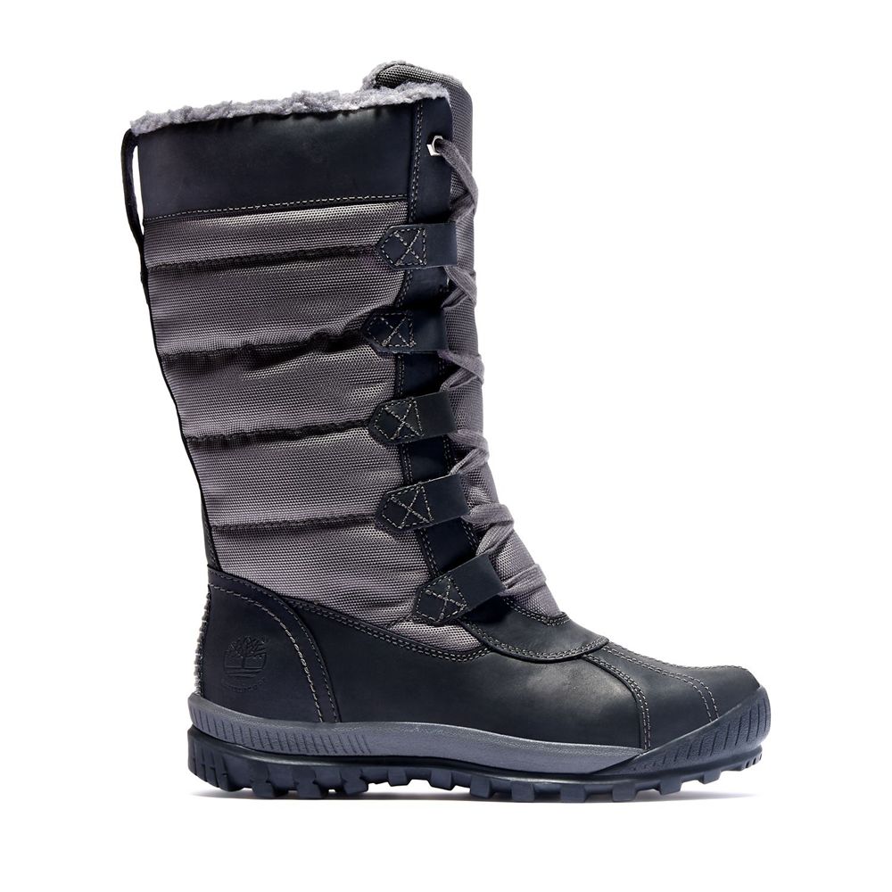 Timberland Μποτες Χιονιού Γυναικεια Μαυρα/Γκρι - Mt. Hayes Tall Waterproof - Greece 2945783-NO